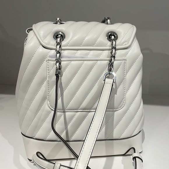 Michael Kors Quilted white backpack chain handle main image 4
